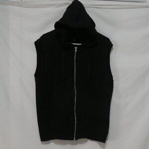 DIVIDED - H&M | medium | Black Sleeveless Hooded Vest | Zip-Up Front Closure